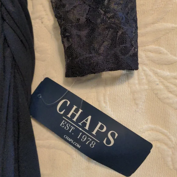 🆕Chaps XL DRESS NAVY WITH LACE - Picture 4 of 6